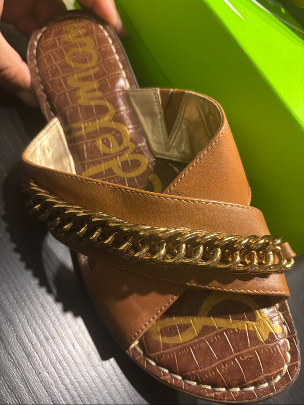 Sam Edelman Women's Gabrie Chain Crisscross Flat Sandals - Size 8.5 - Picture 8 of 8
